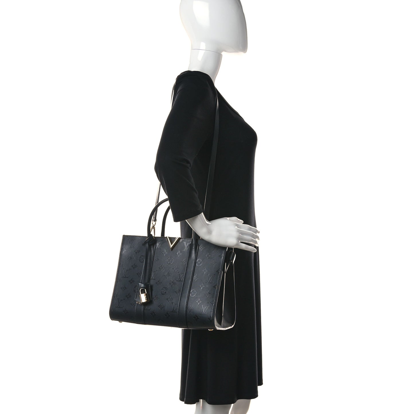 Monogram Cuir Plume Very Tote MM Black
