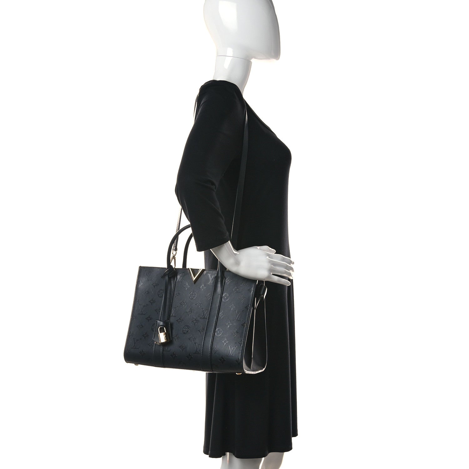 Louis Vuitton Monogram Cuir Plume Very Tote MM Black 2 of 10