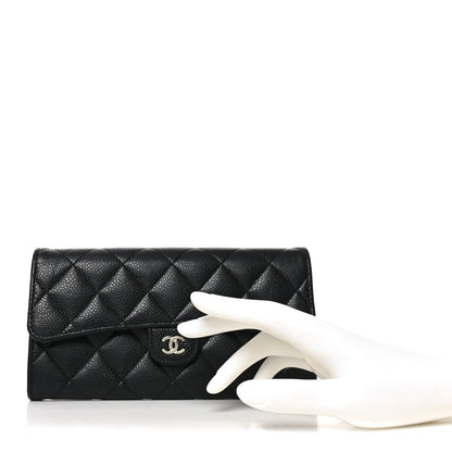 Chanel Caviar Quilted Large Gusset Flap Wallet Black 2 of 7