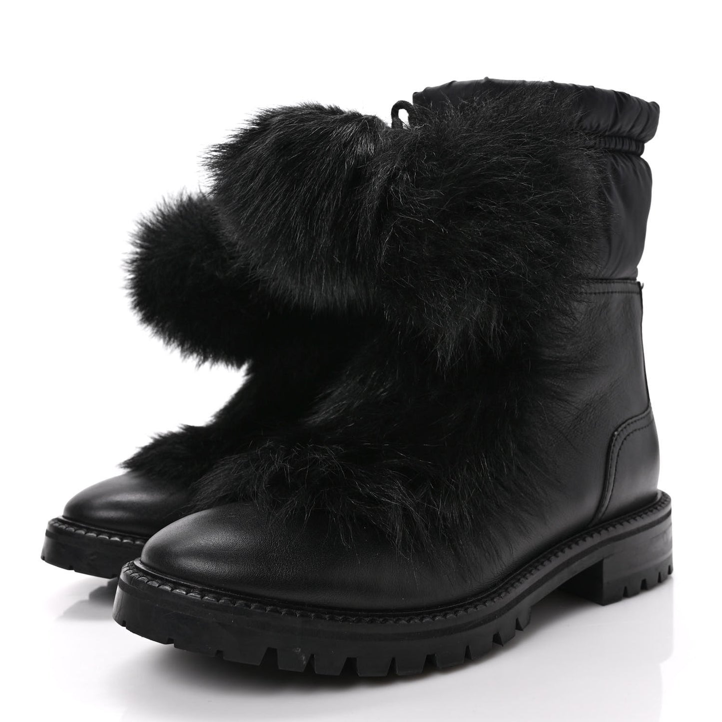 Lambkin Fur Glacie Pom-Pom Boots 38 Black