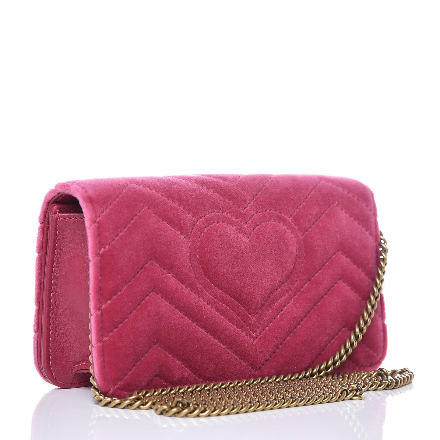 Velvet Matelasse Love Embroidered GG Marmont Mini Bag Light Raspberry Rose