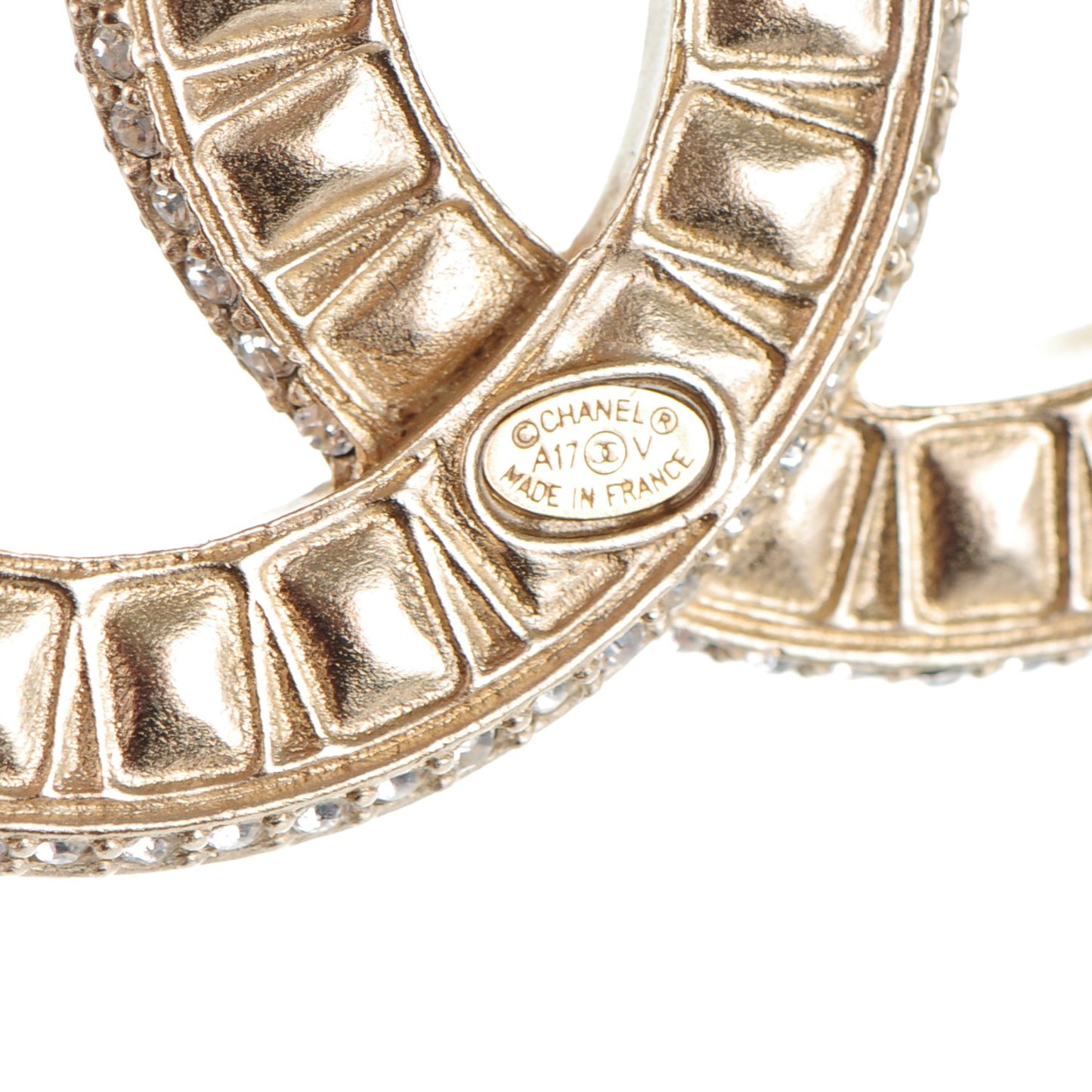 Baguette Crystal CC Brooch Gold