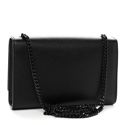 Saint Laurent Grain De Poudre Small Monogram Kate Satchel Black 3 of 10