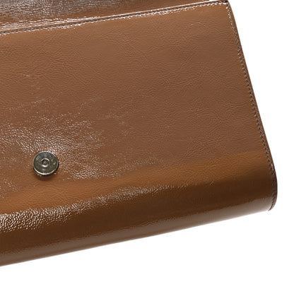 Saint Laurent Textured Patent Calfskin Monogram Large Belle De Jour Clutch Beige 8 of 9