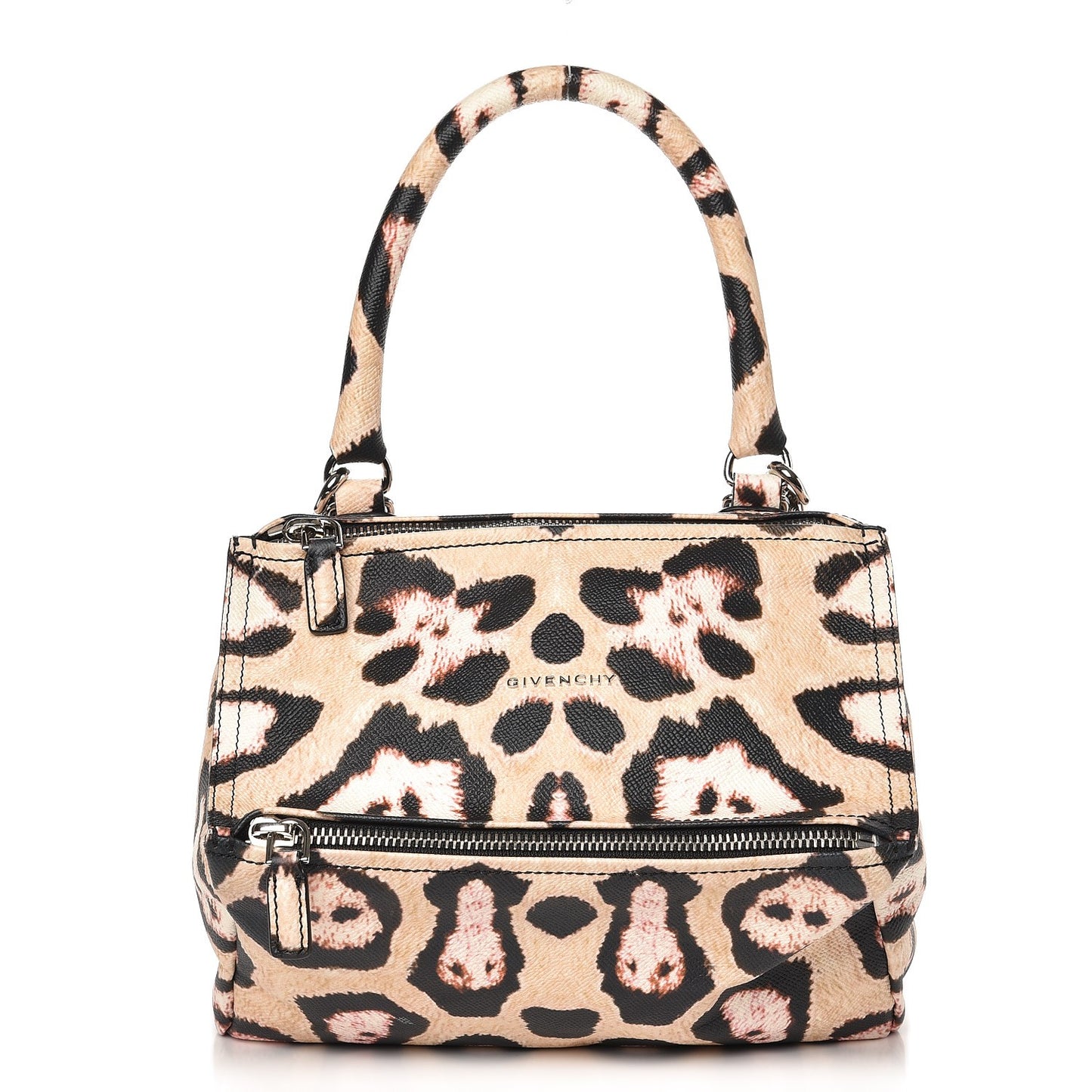 Calfskin Jaguar Print Small Pandora Multicolor
