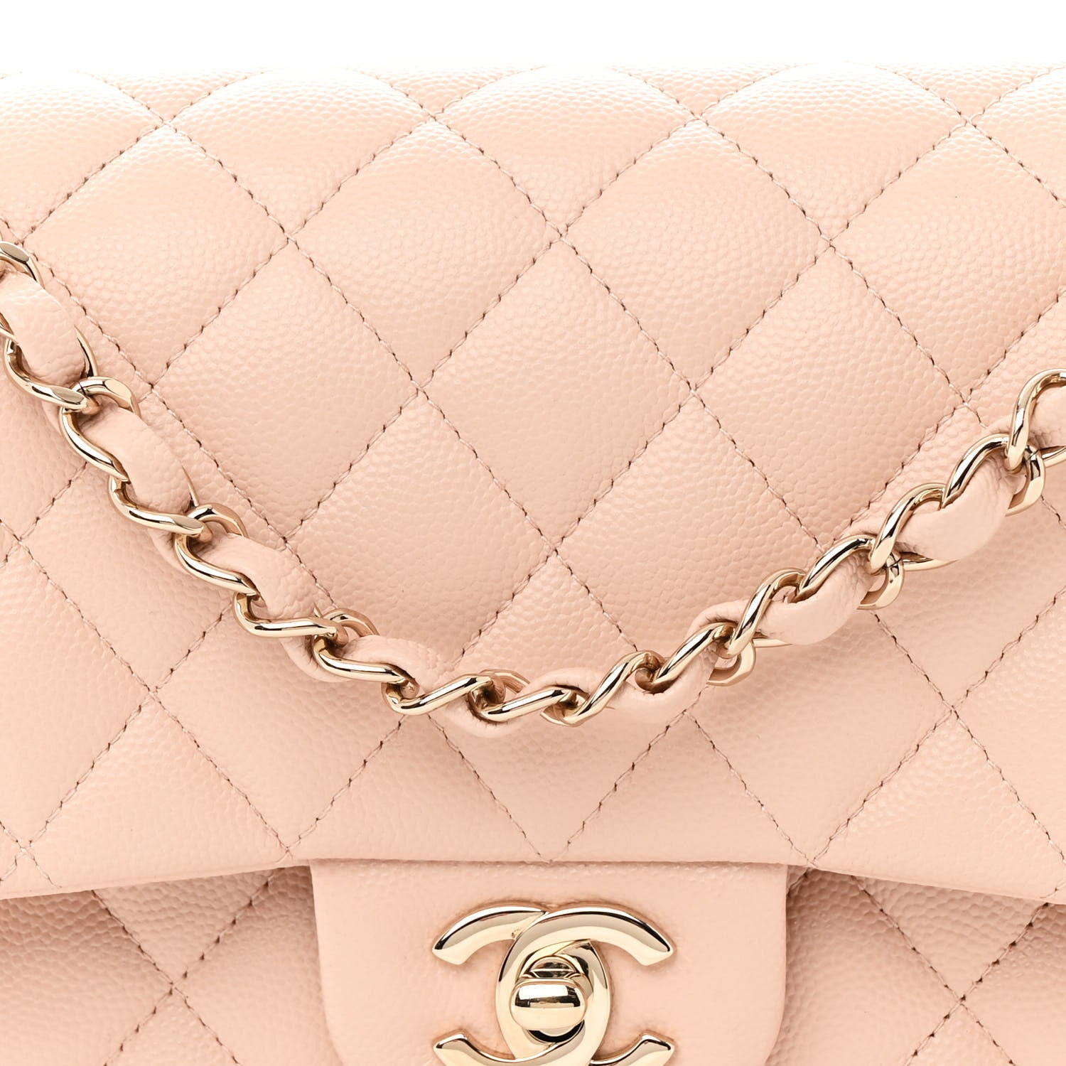 Chanel Caviar Quilted Medium Double Flap Light Beige 8 of 11