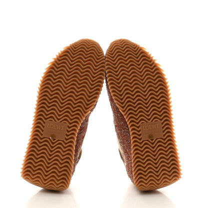 Loewe Nylon Brushed Suede Flow Runner Sneakers 40 Red Soft White 6 of 10