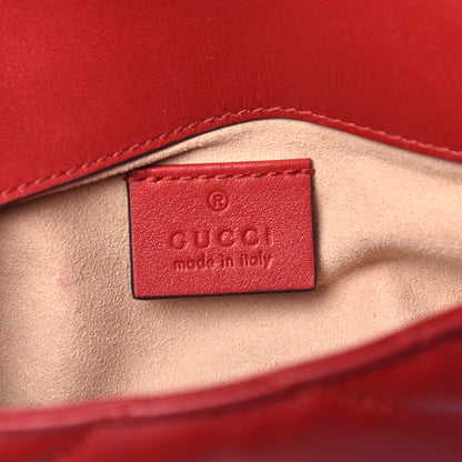 Gucci Calfskin Matelasse Super Mini GG Marmont Shoulder Bag Hibiscus Red 6 of 9