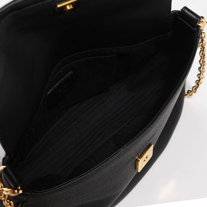 Fendi Vitello Flamingo Enamel Fendista Pouchette Crossbody Black 5 of 9