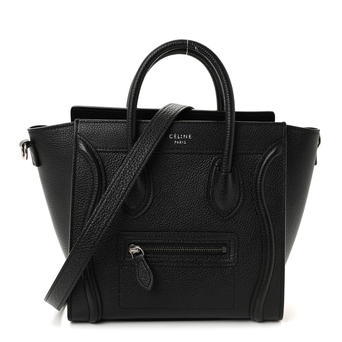 Drummed Calfskin Nano Luggage Black