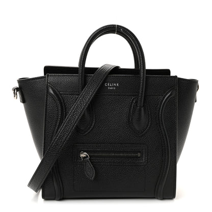Celine Drummed Calfskin Nano Luggage Black 1 of 10