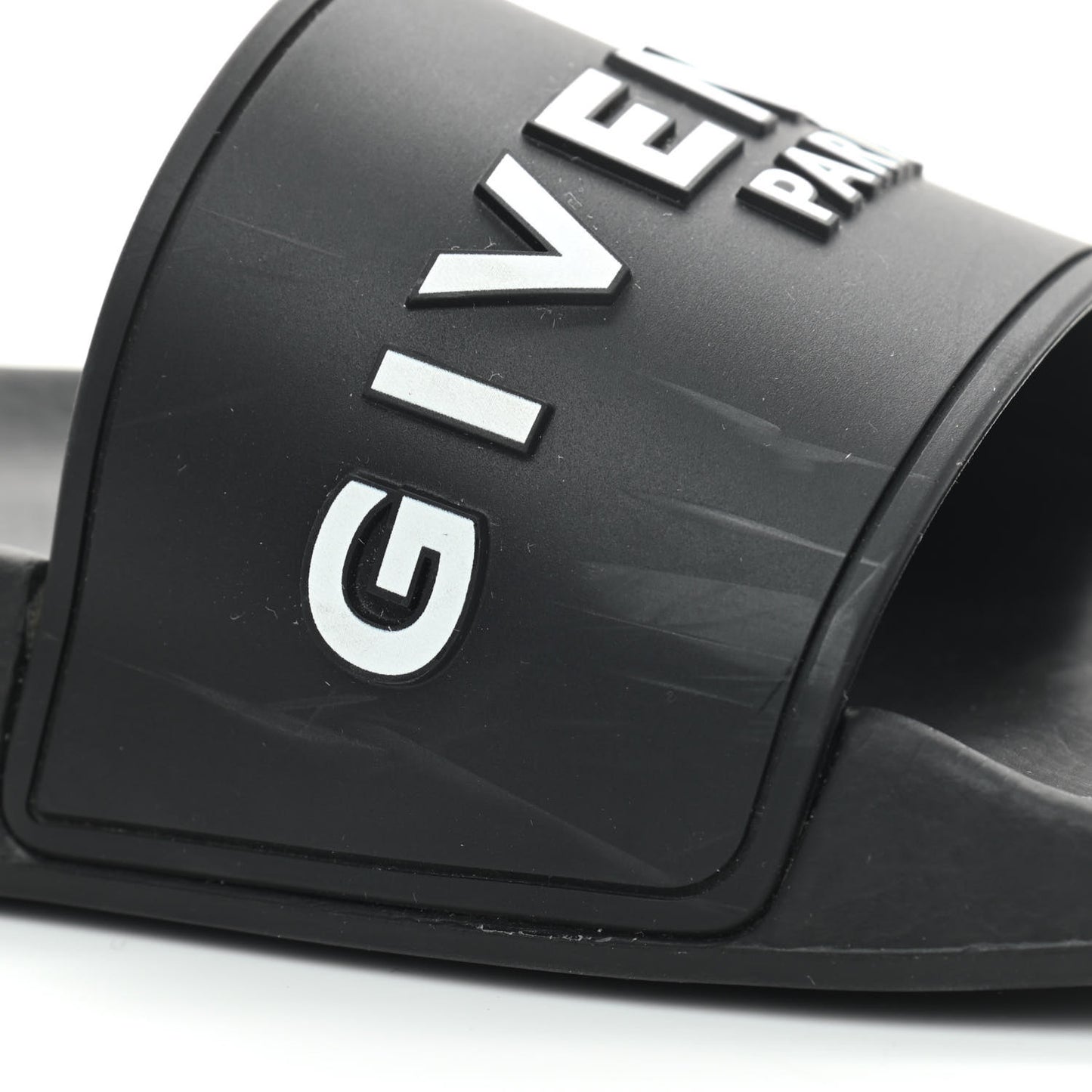 Rubber Logo Pool Slide Sandals 37 Black