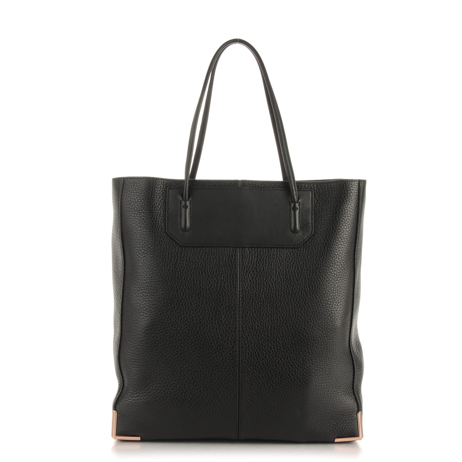 Alexander Wang Pebbled Calfskin Prisma Skeletal Tote Black Rose Gold Hardware 1 of 7