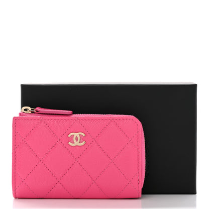 Chanel Caviar Quilted Zipped Key Holder Case Pink 8 of 8