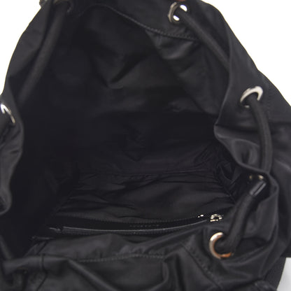 Burberry Nylon Calfskin Logo Detail Backpack Black 4 of 9