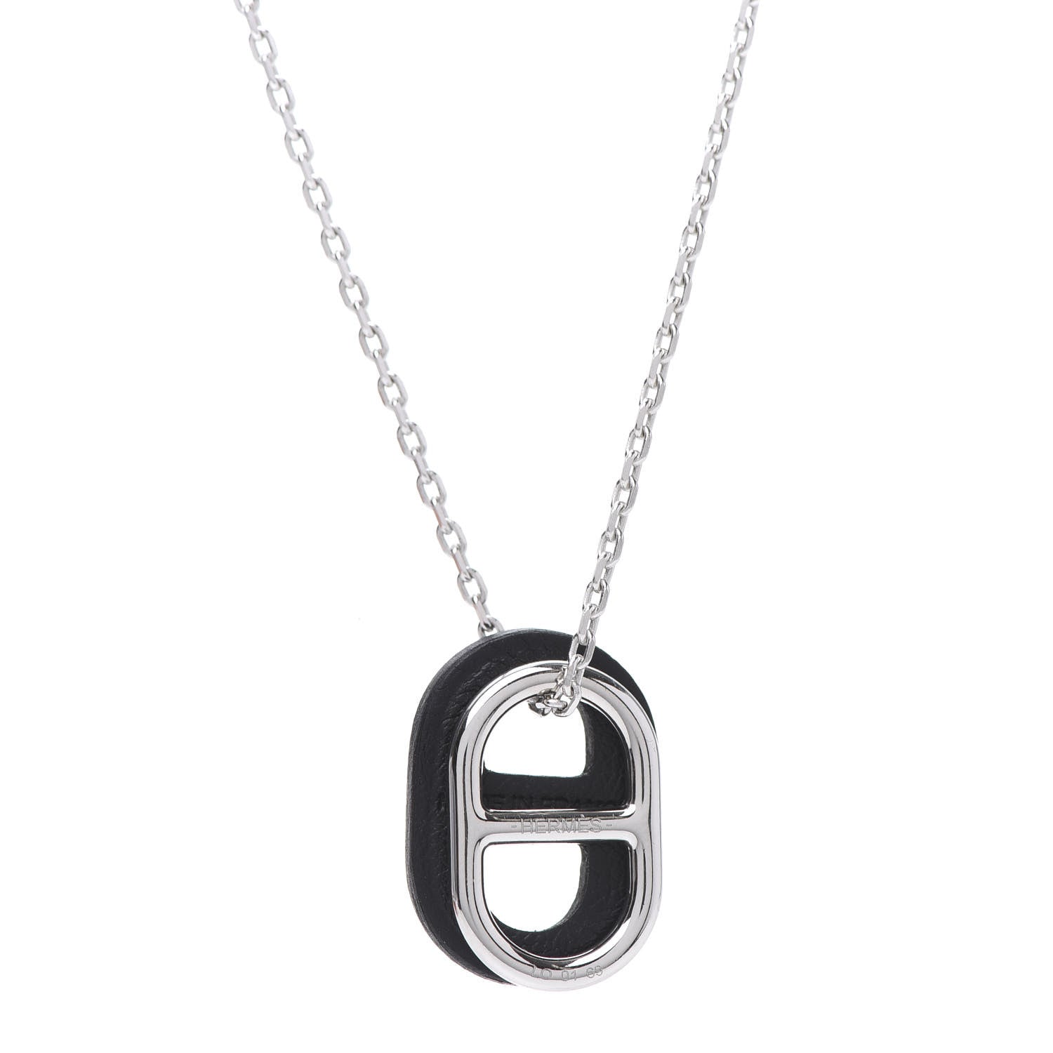 Hermes Swift O'Maillon Pendant Necklace Black 4 of 8
