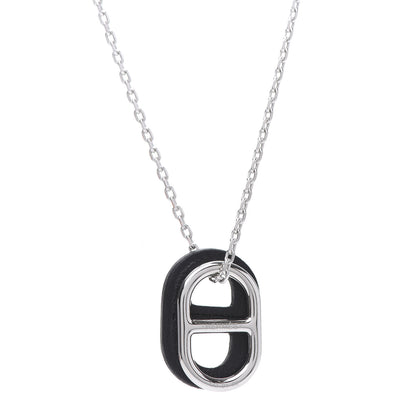 Hermes Swift O'Maillon Pendant Necklace Black 4 of 8