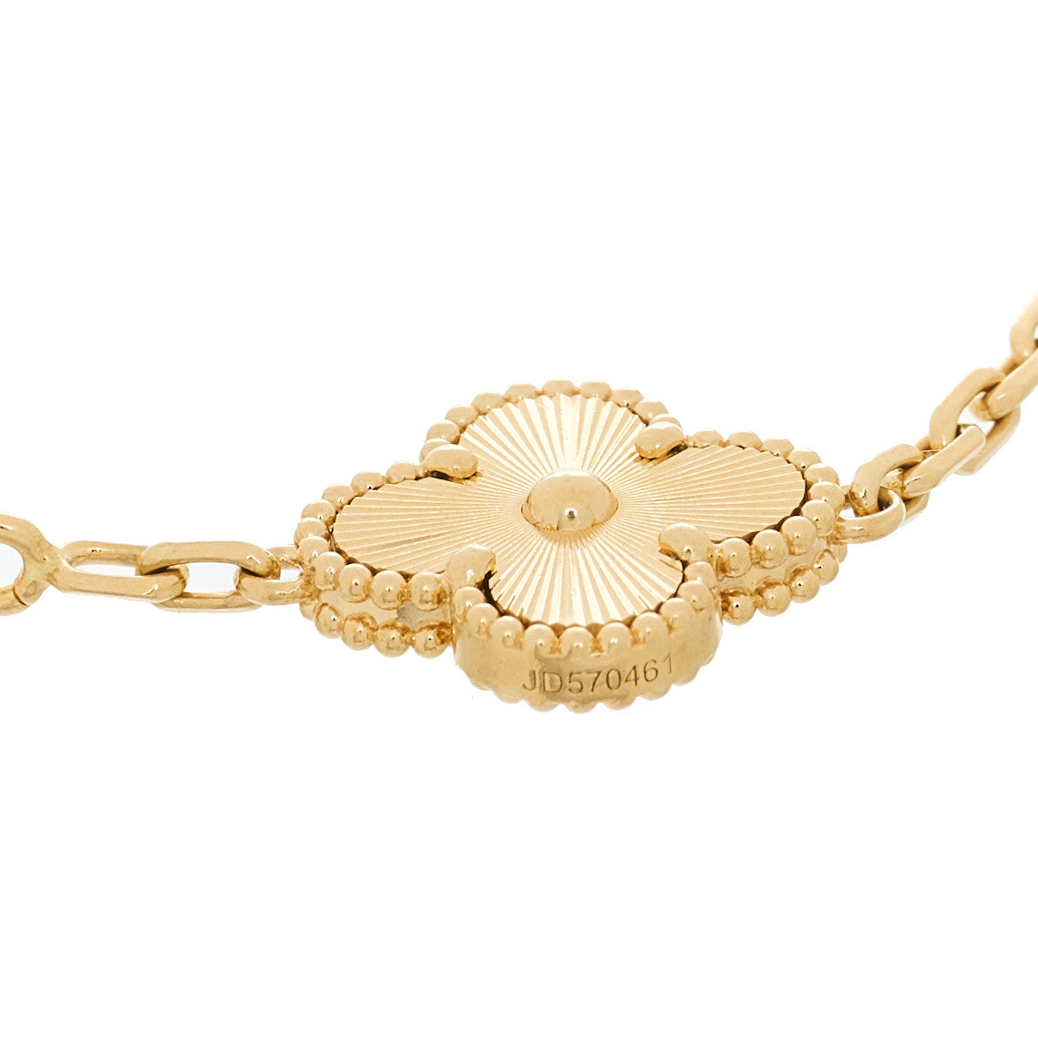 Van Cleef & Arpels 18K Yellow Gold 5 Motifs Guilloche Vintage Alhambra Bracelet 3 of 5