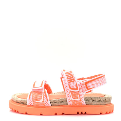 Christian Dior Technical Knit Jute Dioract 10mm Sandals 37.5 White Orange 1 of 9