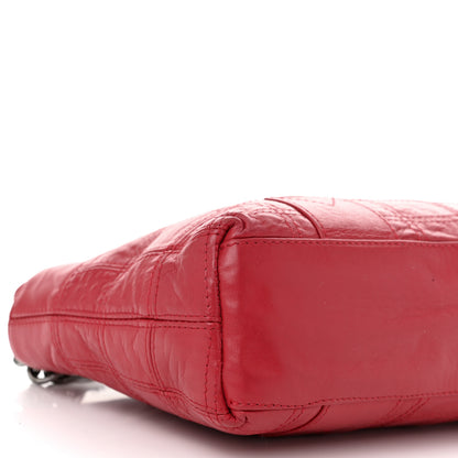 Chanel Lambskin Square Stitched Lax Shoulder Bag Red 9 of 10