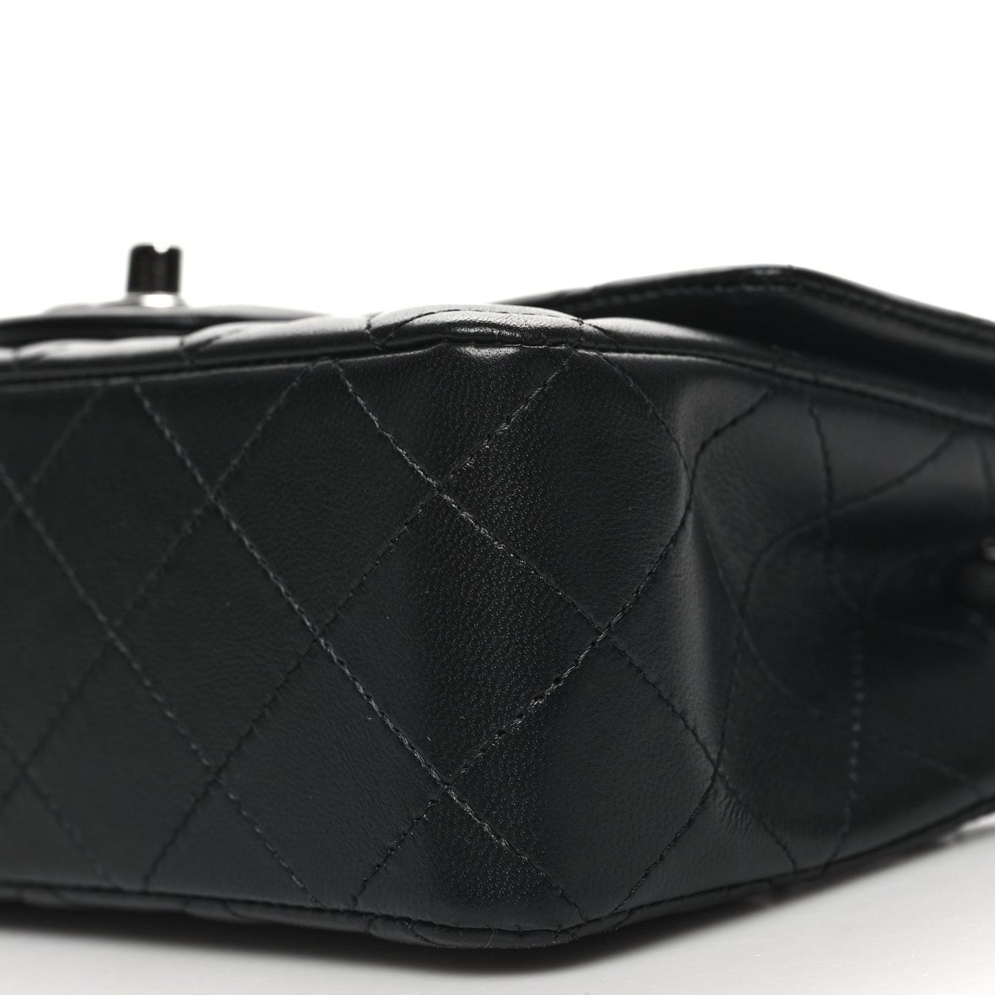 Lambskin Quilted Mini Rectangular Flap Black