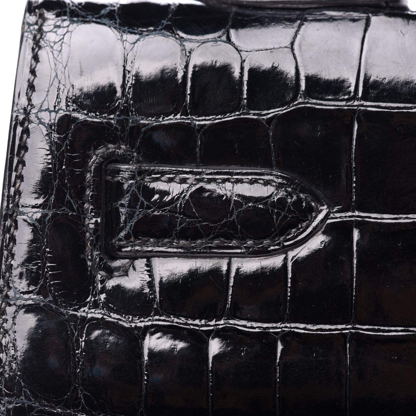 Shiny Crocodile Kelly Sellier 32 Black