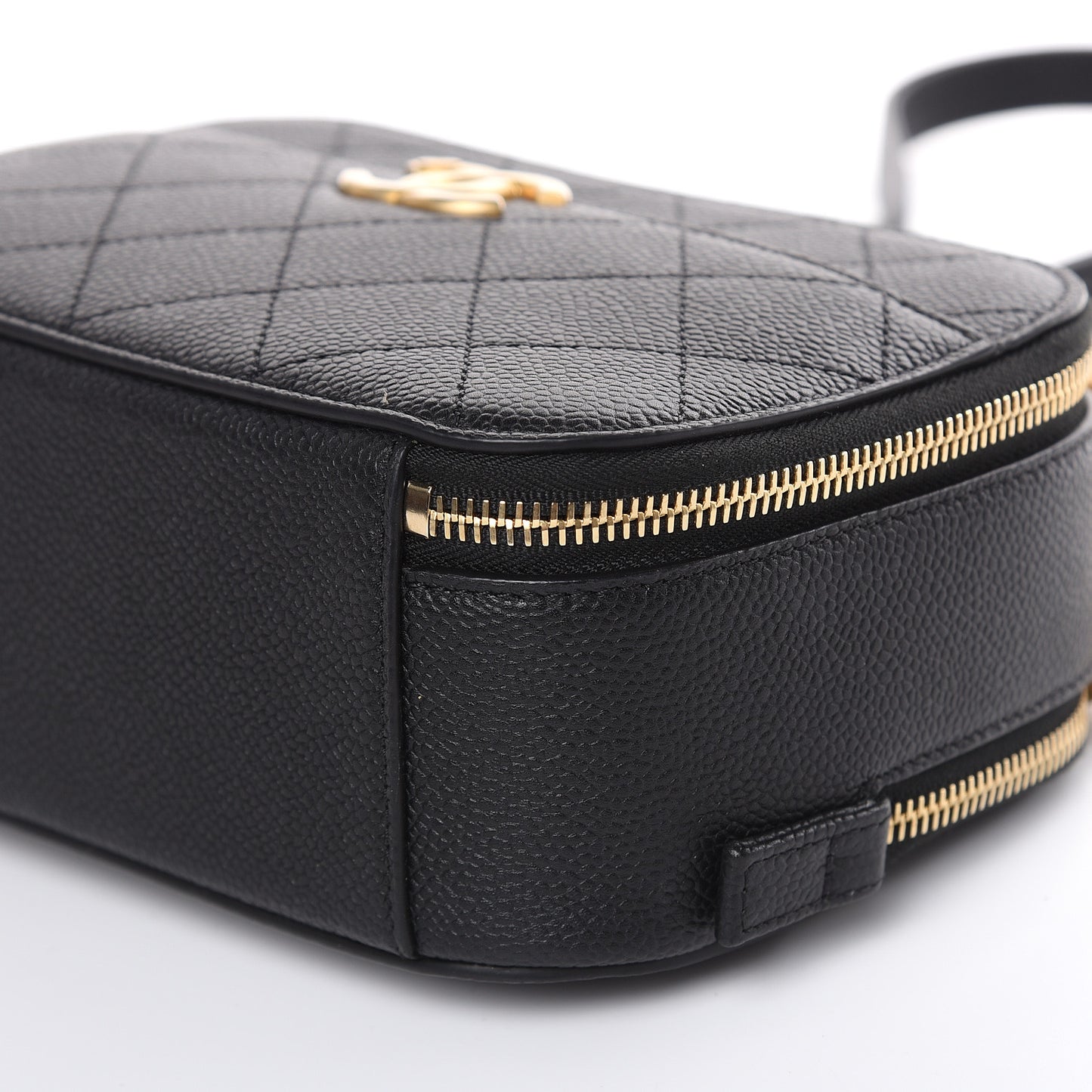 Caviar Quilted Small Camera Bag Black