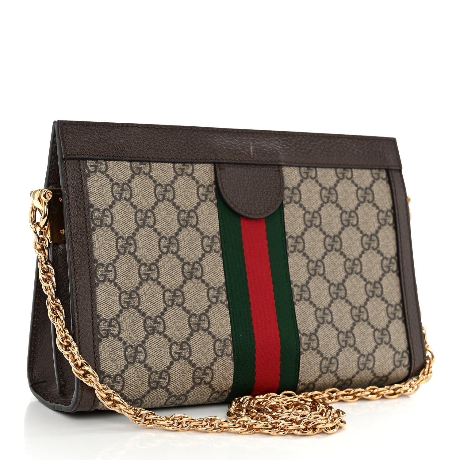 Gucci GG Supreme Monogram Web Small Ophidia Chain Shoulder Bag Brown 3 of 13