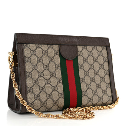 Gucci GG Supreme Monogram Web Small Ophidia Chain Shoulder Bag Brown 3 of 13