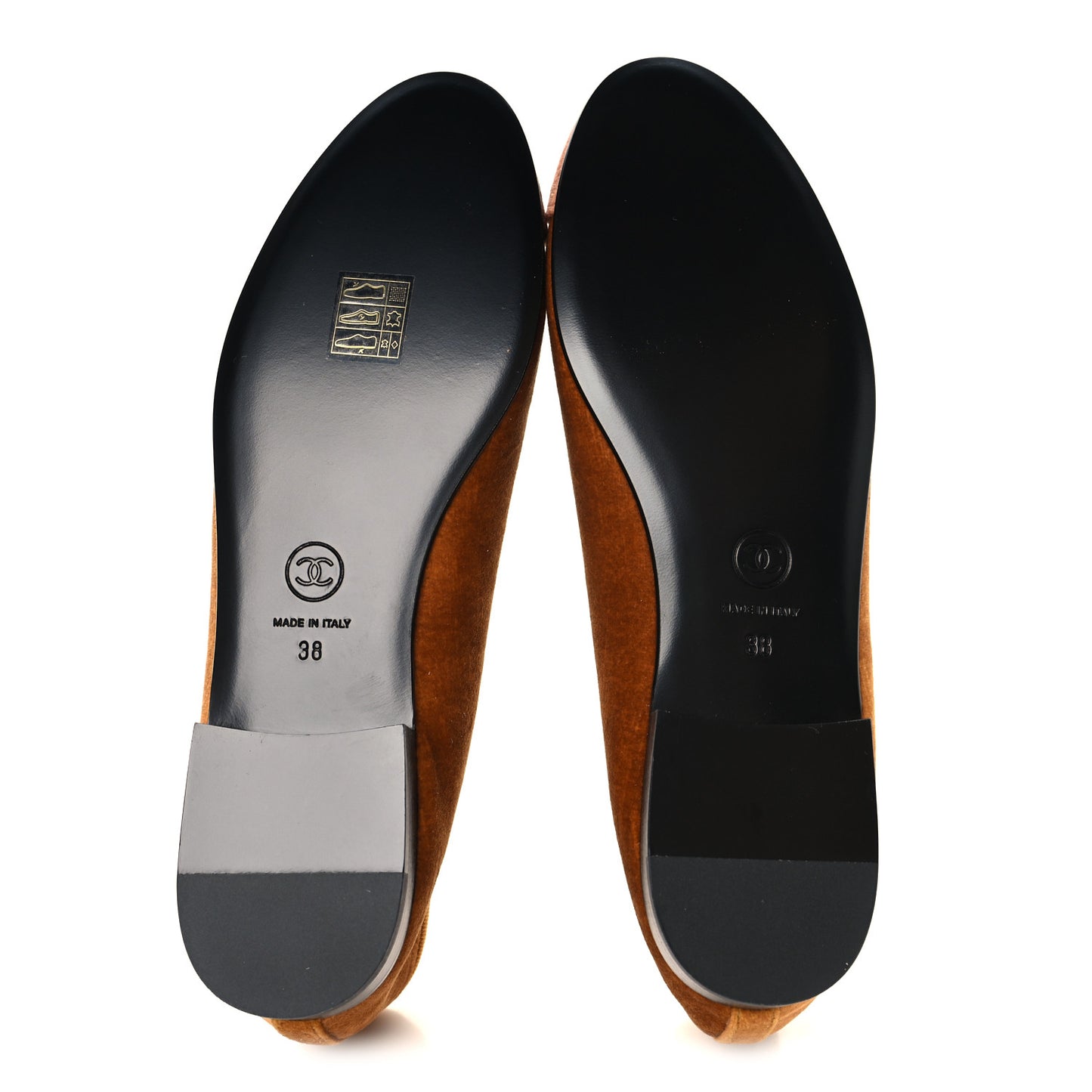Velvet Cap Toe CC Ballerina Flats 38 Brown Light Brown