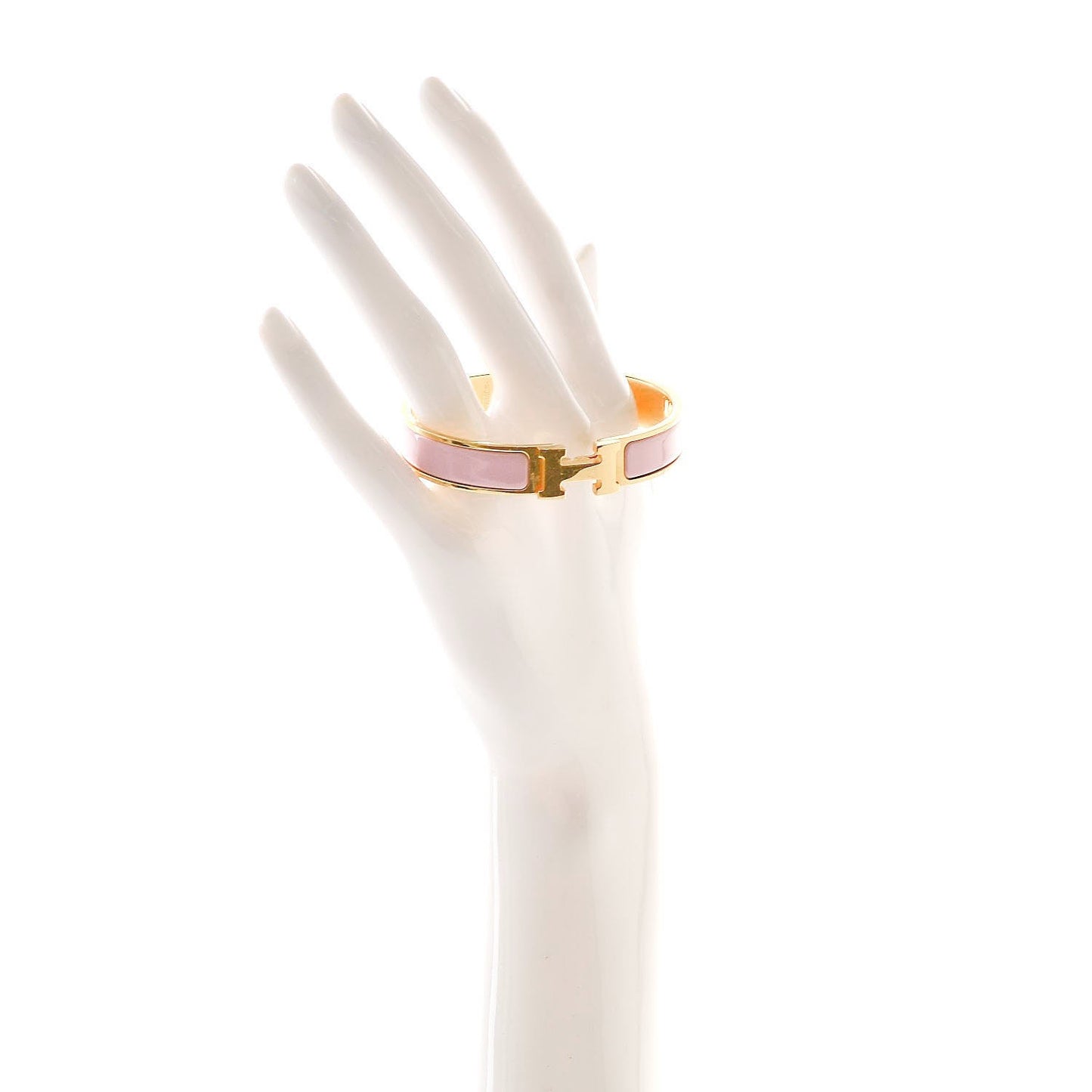 Narrow Enamel Clic Clac H Bracelet GM Rose Nacarat