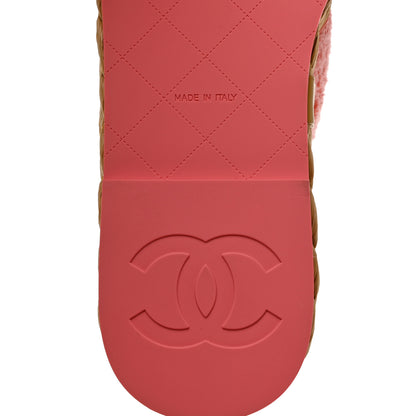 Chanel Terry Cloth Raffia CC Logo Thong Sandals 39.5 Pink 7 of 8