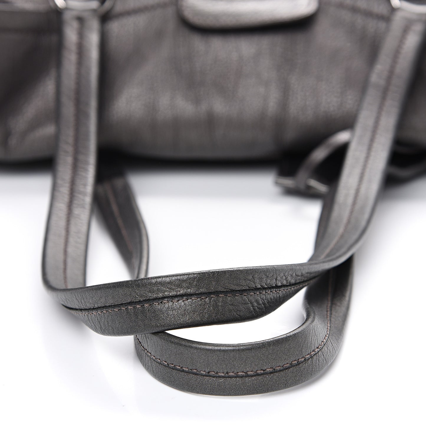 Metallic Buffalo Easy A Foldover Pushlock Satchel Dark Grey