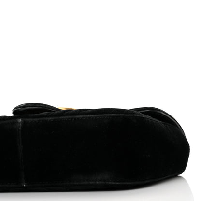 Gucci Velvet Matelasse Mini GG Marmont Shoulder Bag Black 10 of 13