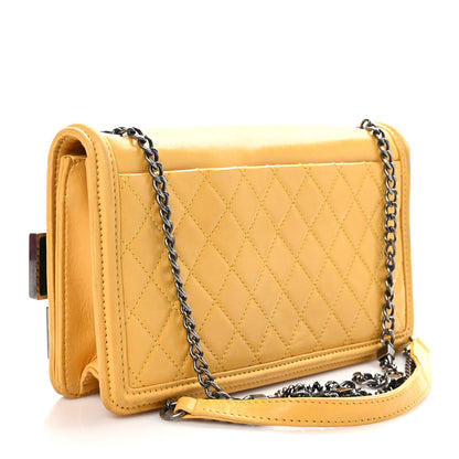 Chanel Lambskin Horizontal Boy Brick Flap Yellow 3 of 11