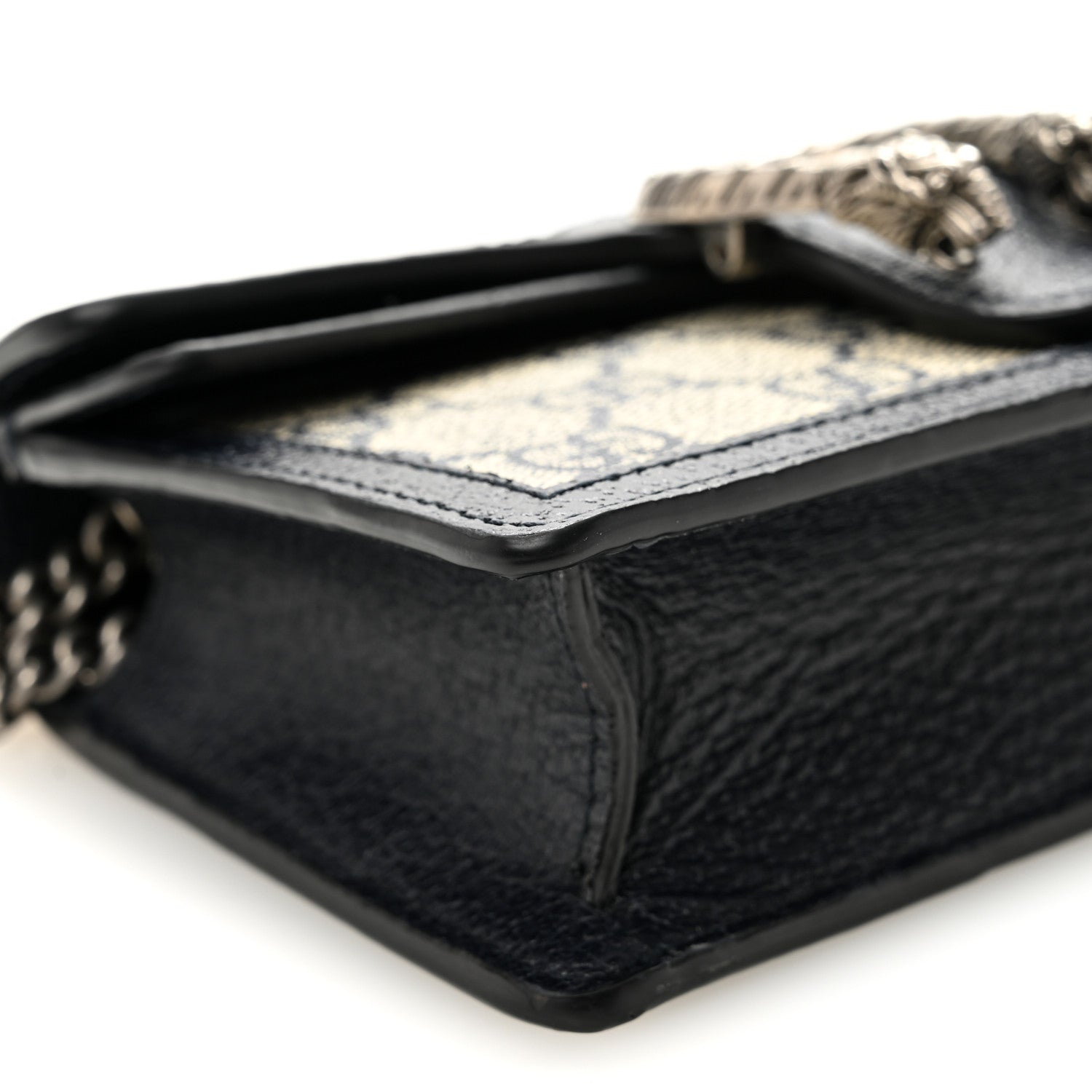 Gucci GG Supreme Monogram Textured Dollar Calfskin Super Mini Dionysus Shoulder Bag Beige Blue 8 of 9