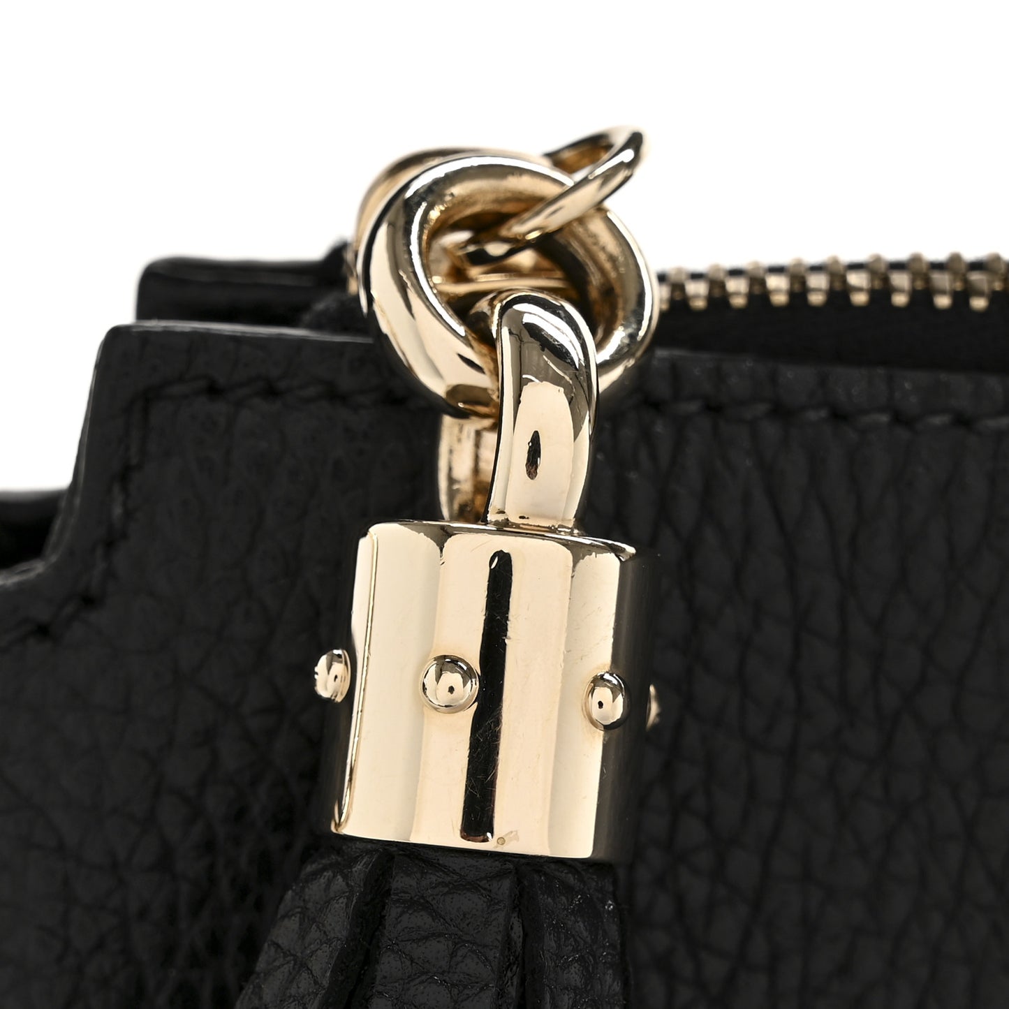Pebbled Calfskin Large Soho Hobo Black