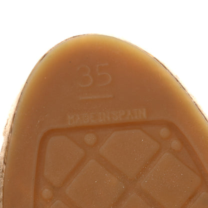 Chanel Lambskin CC Espadrilles 35 Beige Black 8 of 10