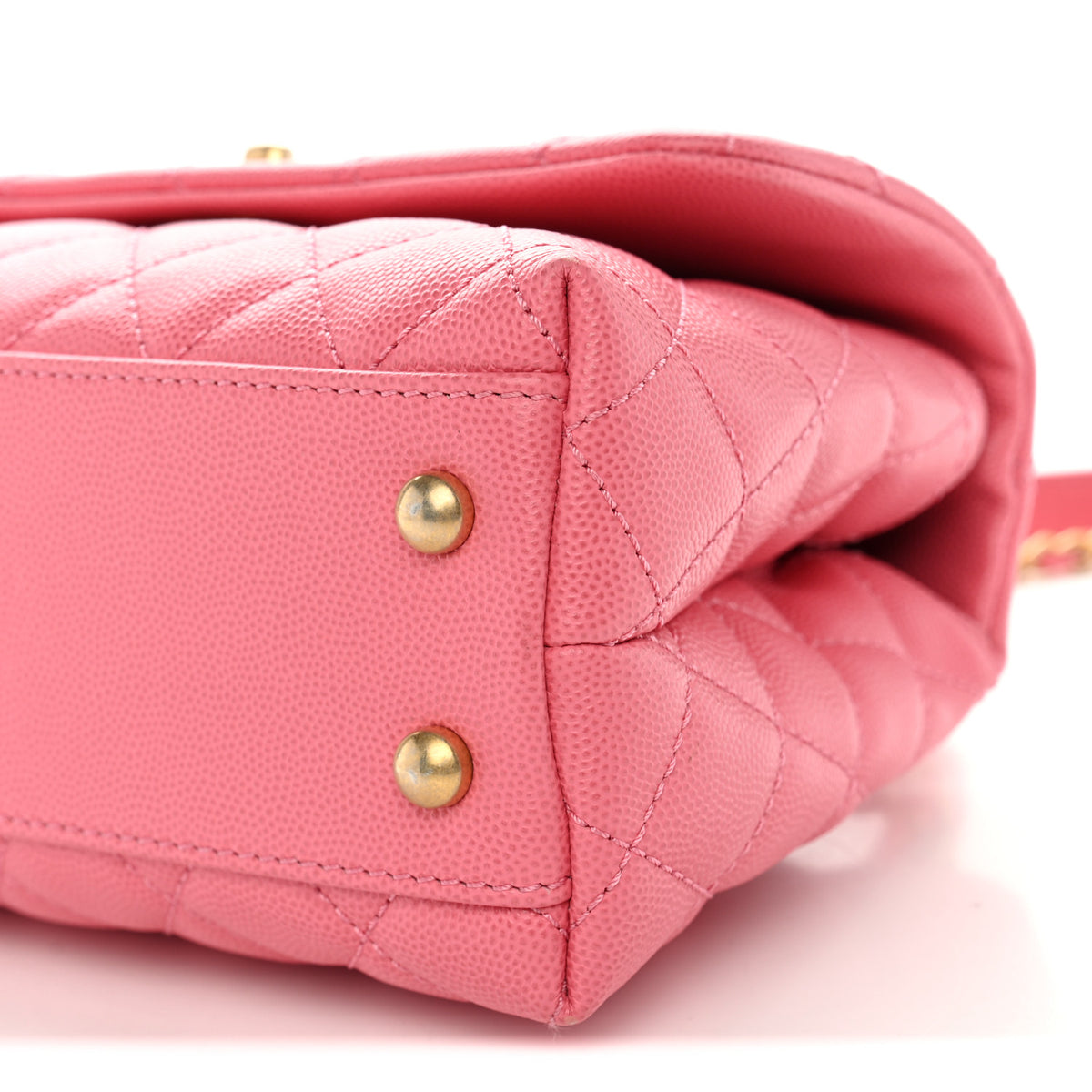 Chanel Caviar Lizard Embossed Quilted Mini Coco Handle Flap Pink 10 of 10