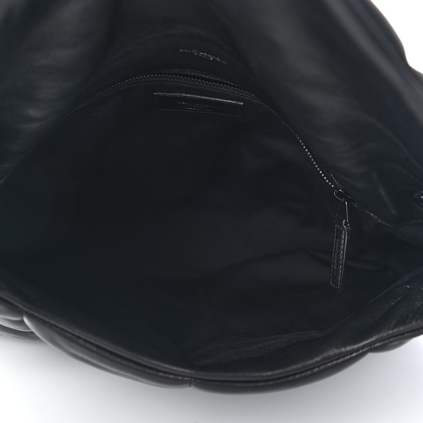 Lambskin Quilted Medium Loulou Puffer Monogram Chain Satchel Black