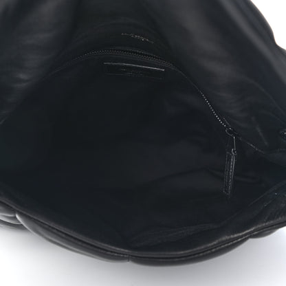 Saint Laurent Lambskin Quilted Medium Loulou Puffer Monogram Chain Satchel Black 4 of 8