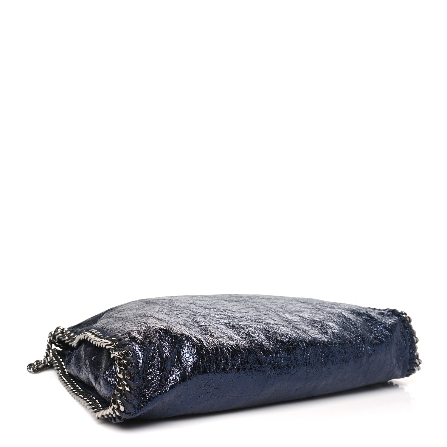 Stella McCartney Metallic Crackle Falabella Fold Over Tote Navy 4 of 10