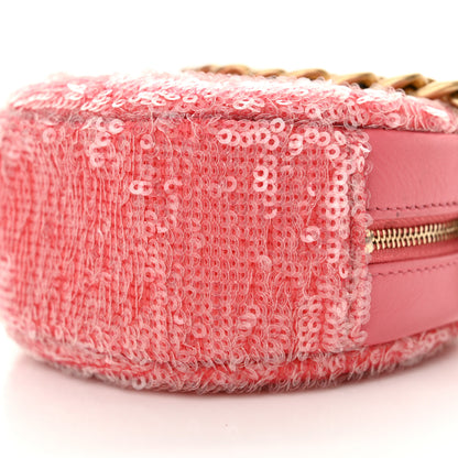 Chanel Sequin Chanel 19 Round Clutch With Chain Coral 10 of 11