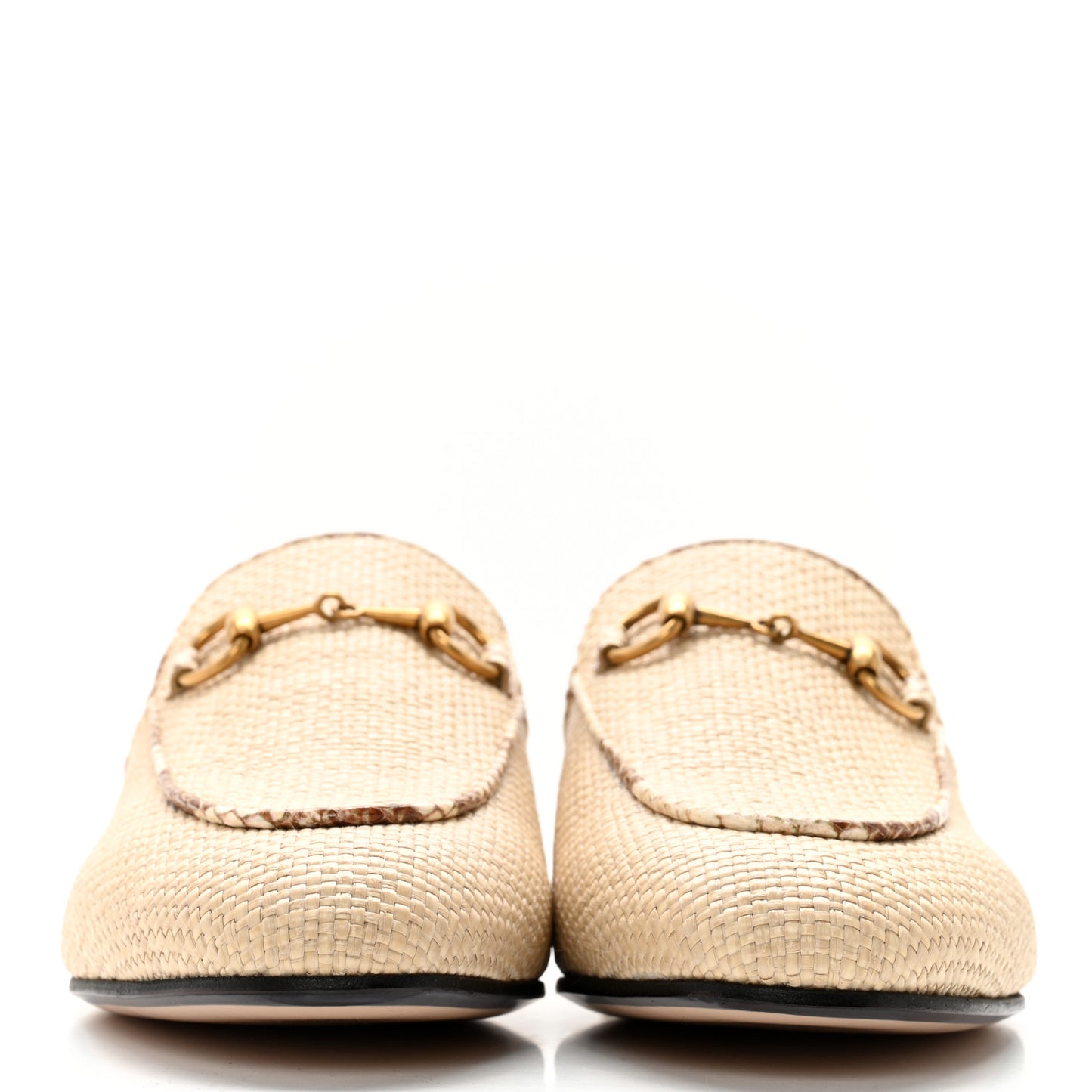 Straw Elaphe Womens Princetown Slippers 36 Natural Cream Brown