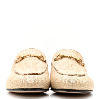 Gucci Straw Elaphe Womens Princetown Slippers 36 Natural Cream Brown 2 of 11