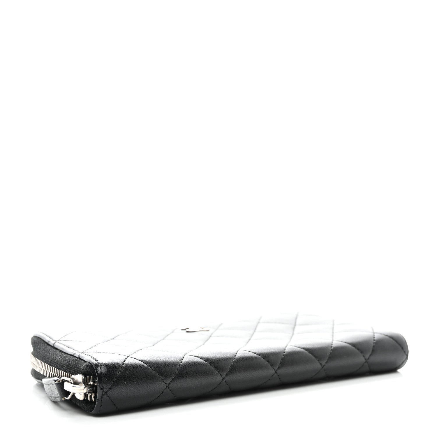 Chanel Lambskin Quilted Large Gusset Zip Around Wallet Black 4 of 11