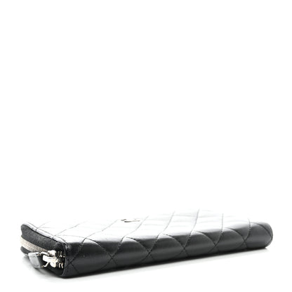 Chanel Lambskin Quilted Large Gusset Zip Around Wallet Black 4 of 11