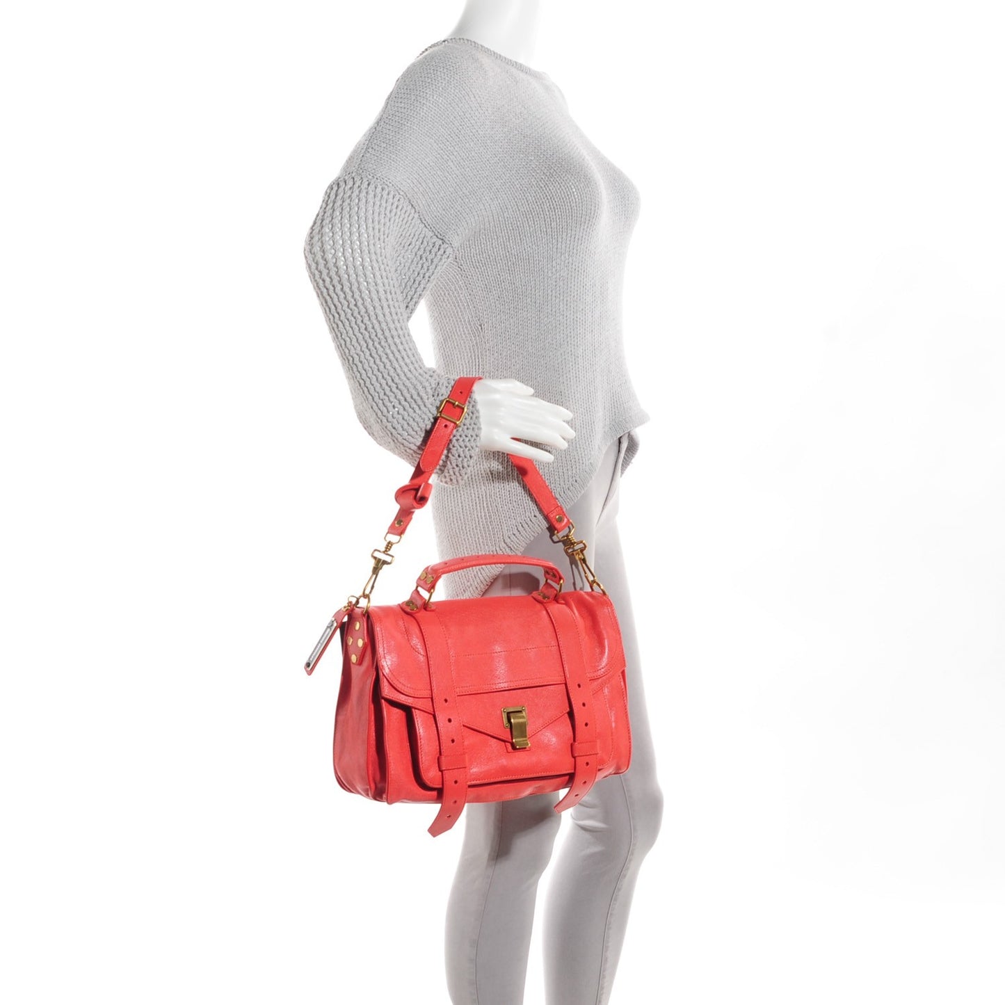 Lambskin Medium PS1 Satchel Deep Coral