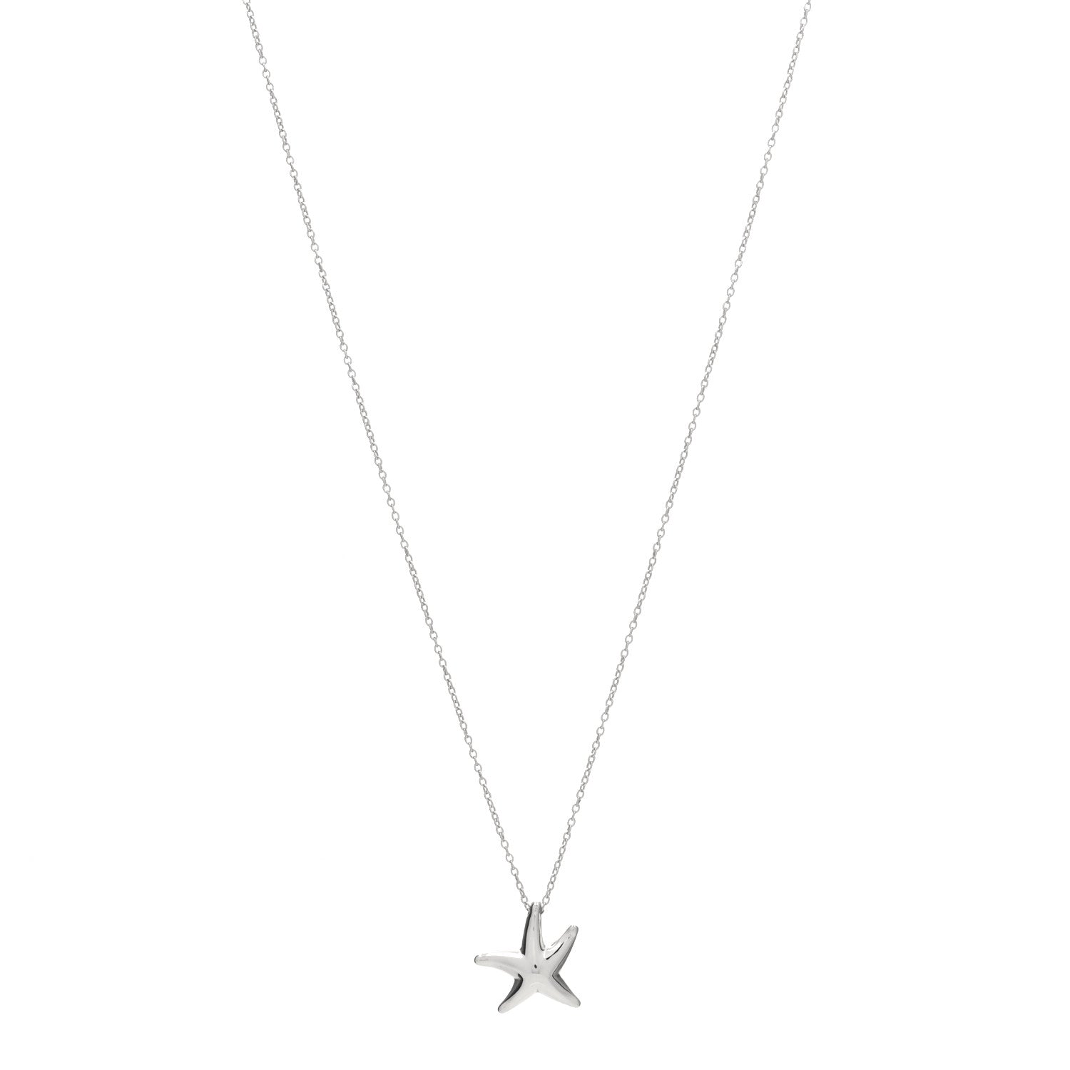 Tiffany Sterling Silver 15mm Elsa Peretti Starfish Pendant Necklace 1 of 3