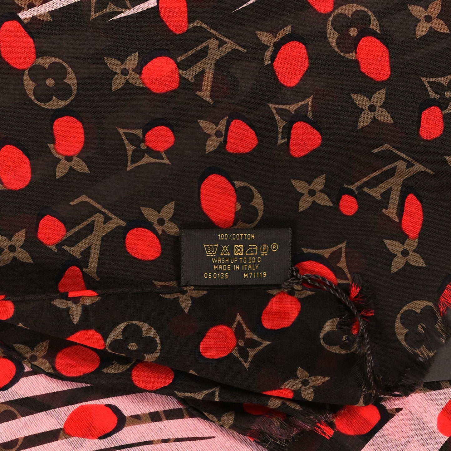 Cotton Monogram Jungle Dots Scarf Sugar Pink Poppy